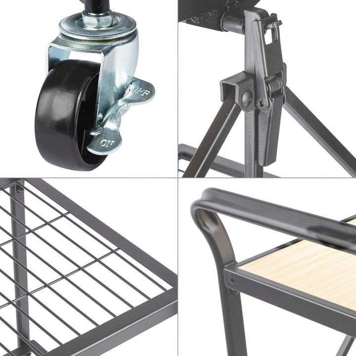 ONVAYA® Küchenwagen James klappbar | Servierwagen klappbar | Etagenwagen | Beistellwagen | Grau | Kü