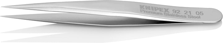 KNIPEX Mini-Präzisionspinzette Mattiert Glatt 70 mm, 92 21 05 0.2 mm Silber, 0.2 mm Silber
