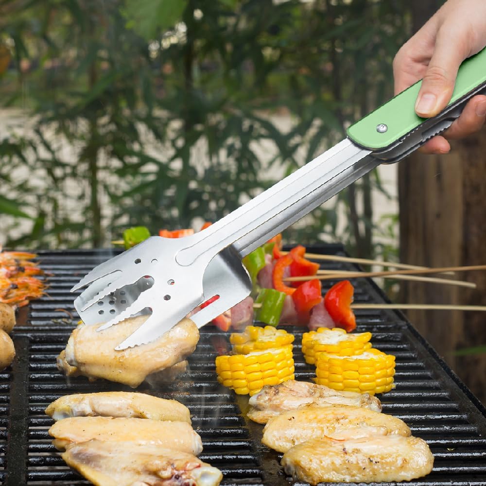 ROXON S601 14" 6 in 1 MBT3 Folding Grill Utensils Set Fork Spatula Grilling Knife Tongs Opener for B