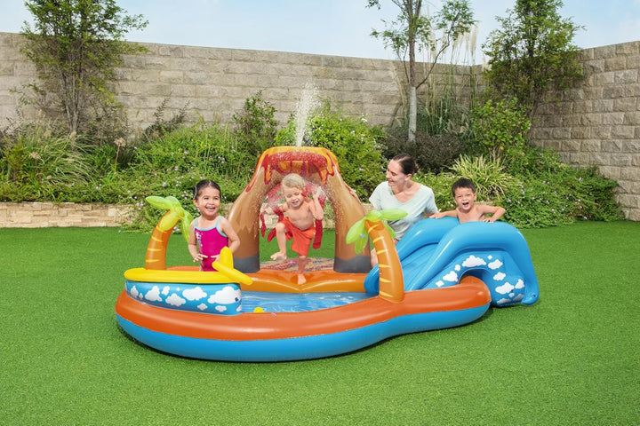 Bestway Wasserspielcenter „Lava Lagoon" 265 x 265 x 104 cm, Quadratisch, Mehrfarbig, ab 2 Jahren