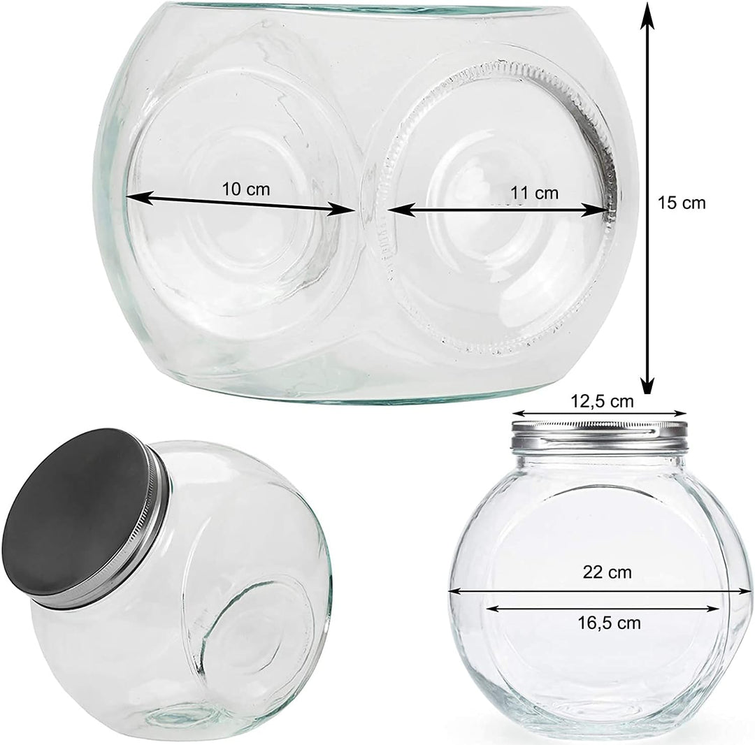 WUWEOT 4 Liter Bonbonglas mit Schraubdeckel Gross Bonboniere Vorratsglas Vorratsdose Keksdose Keksgl