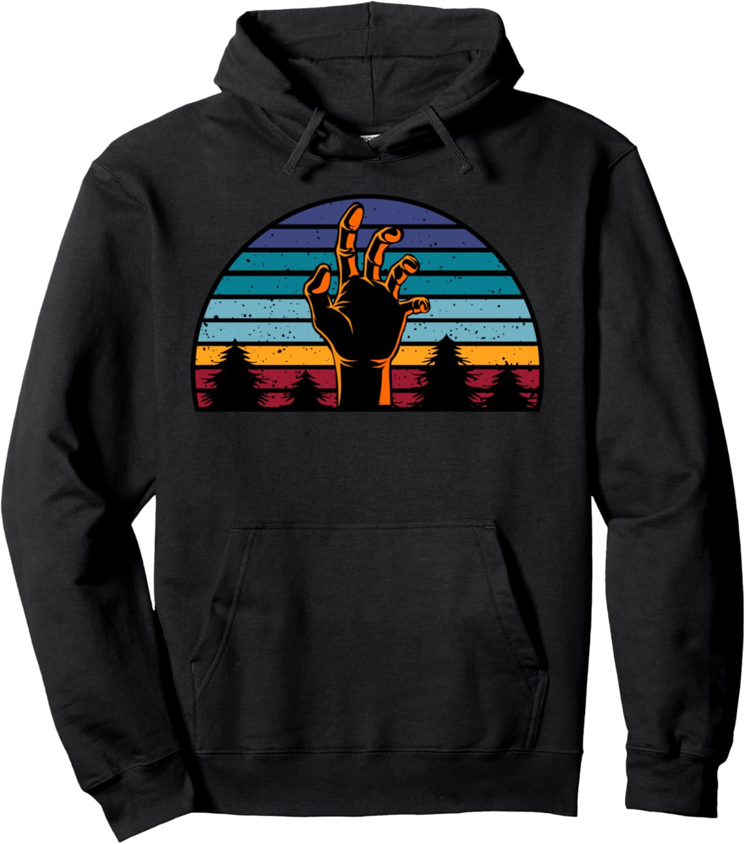 Sonnenuntergang Zombie Hand Halloween Party Gruselig Pullover Hoodie