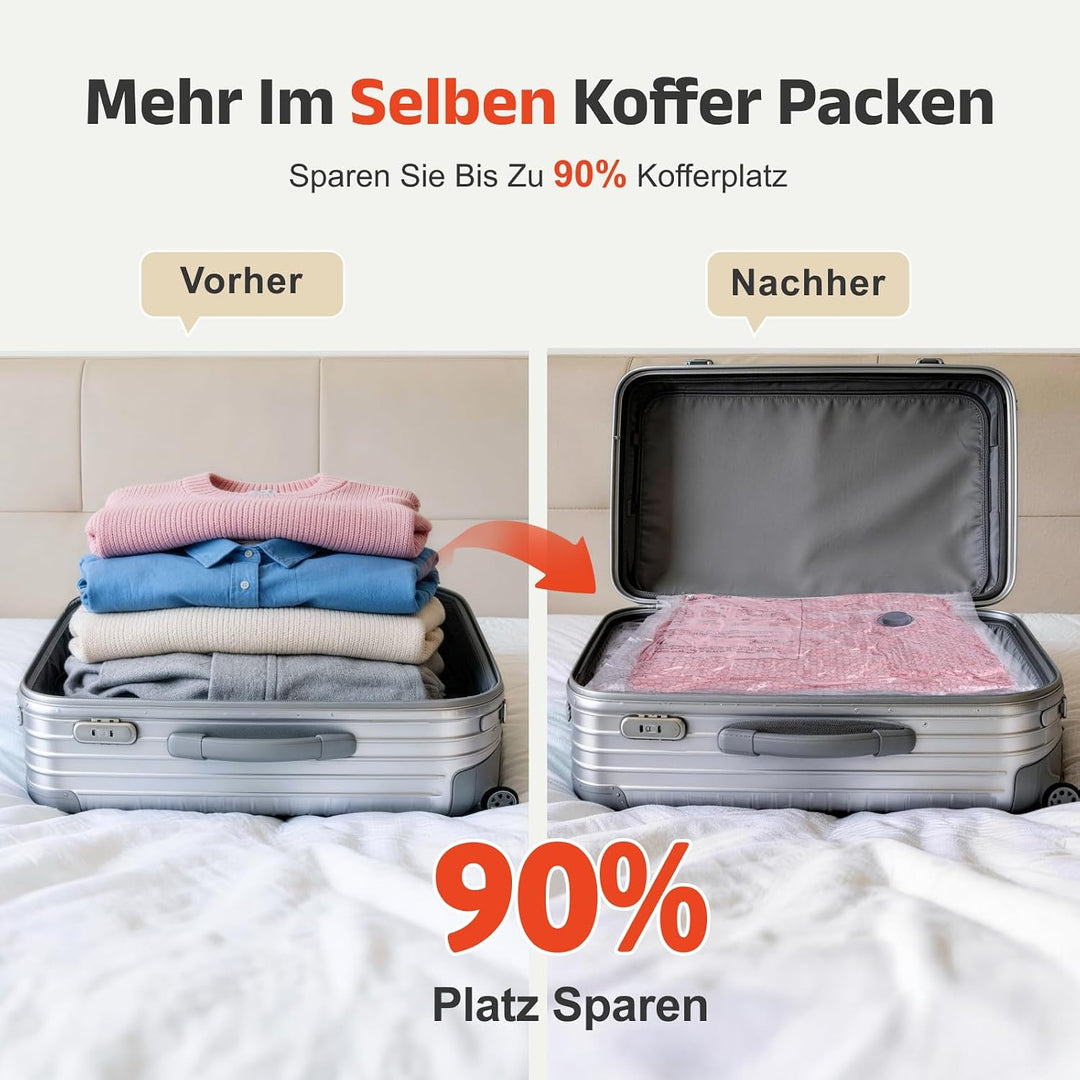 IDEATECH Reise Vakuumbeutel für Kleidung mit USB Pumpe, Kompressionsbeutel | 15 Stück Kompressionsbe