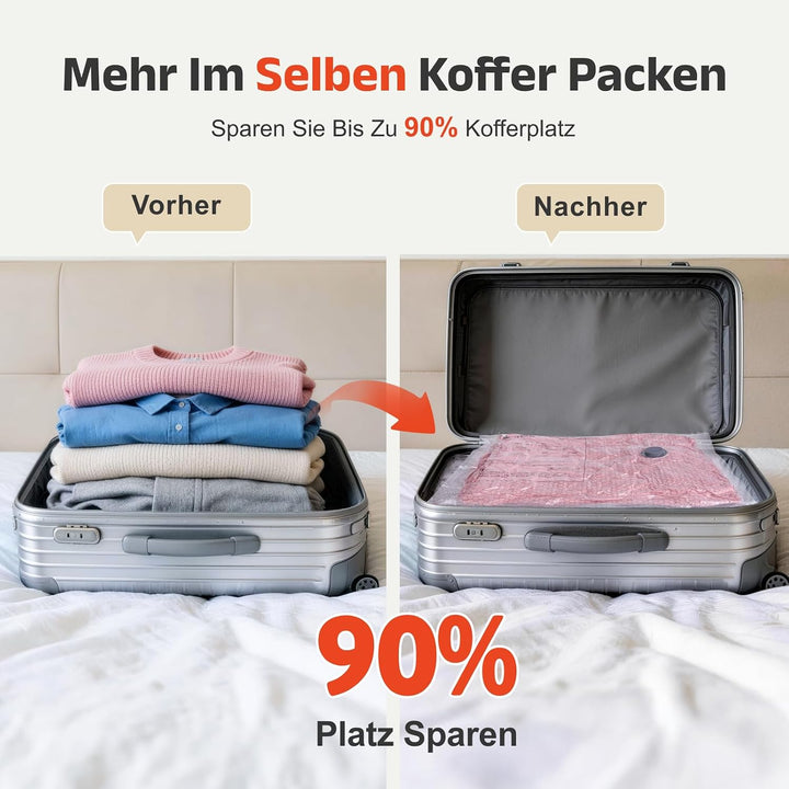 IDEATECH Reise Vakuumbeutel für Kleidung mit USB Pumpe, Kompressionsbeutel | 15 Stück Kompressionsbe