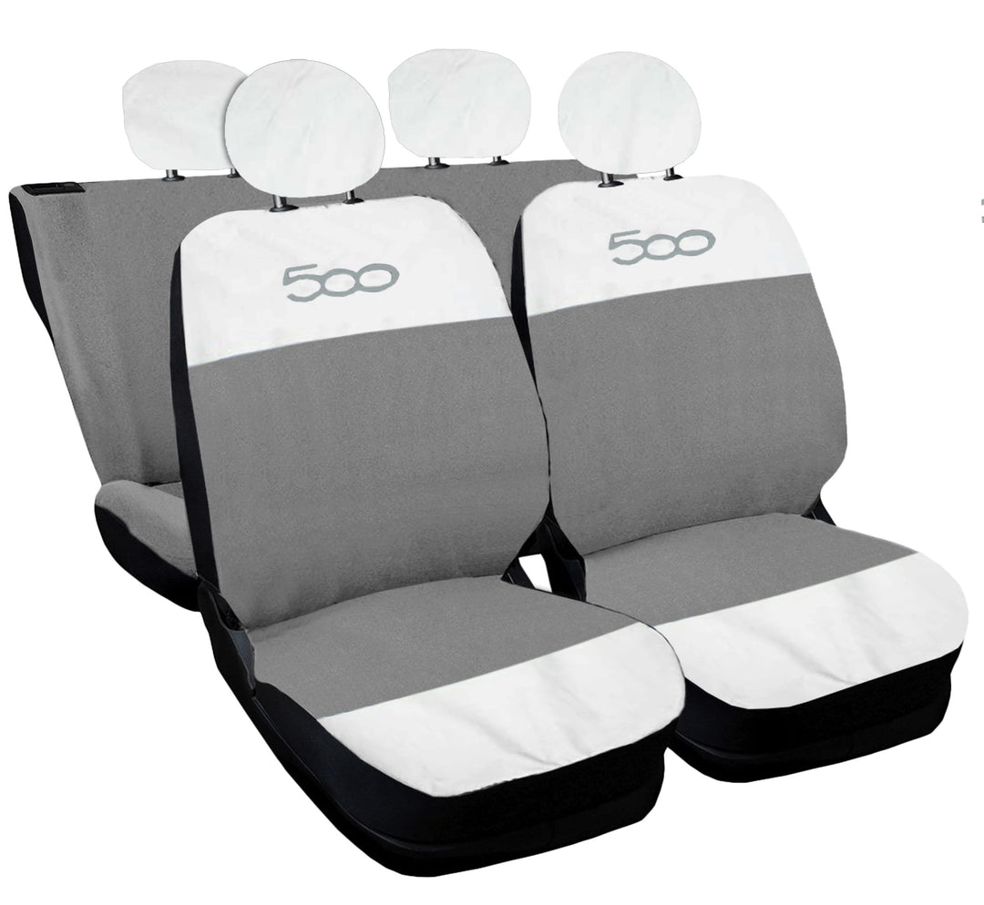 Auto Accessori Lupex - Sitzbezüge für Autositz, kompatibel Autositzbezüge für Cinquecento 500, Weiss