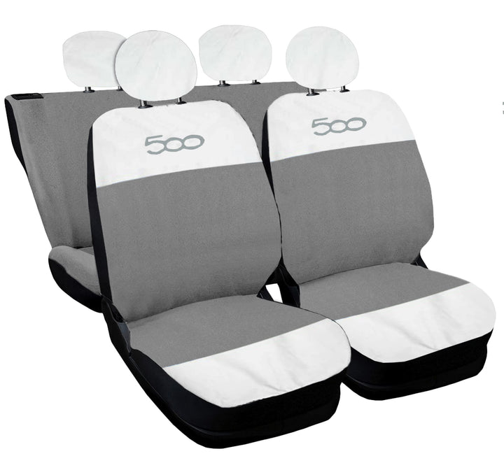 Auto Accessori Lupex - Sitzbezüge für Autositz, kompatibel Autositzbezüge für Cinquecento 500, Weiss