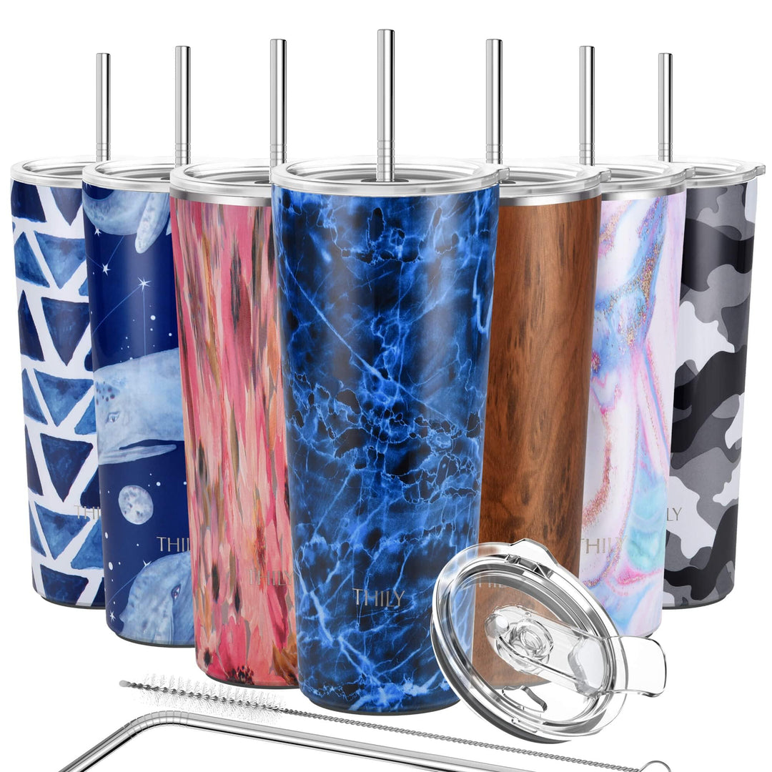 Tumbler Kaffeetasse aus Edelstahl – THILY 780 ml dreifach isolierter Weithals-Reisebecher mit spritz