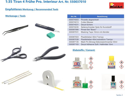 Mini Art 37010 1:35 Tiran 4 Frühe Pro. Interieur - originalgetreue Nachbildung, Modellbau, Plastik B