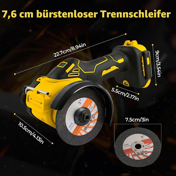 Mini-Winkelschleifer für DEWALT 18V 20V Akkus, 7,6 cm, schnurloses Trennwerkzeug, 20.000 U/min, bürs