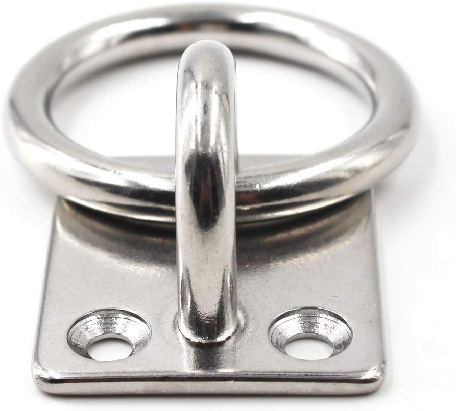 Quadratischer Decken Wand Einfassungs Haken mit Ring 304 Edelstahl 5/16" 8mm (2 Stück) 8mm Square Wi