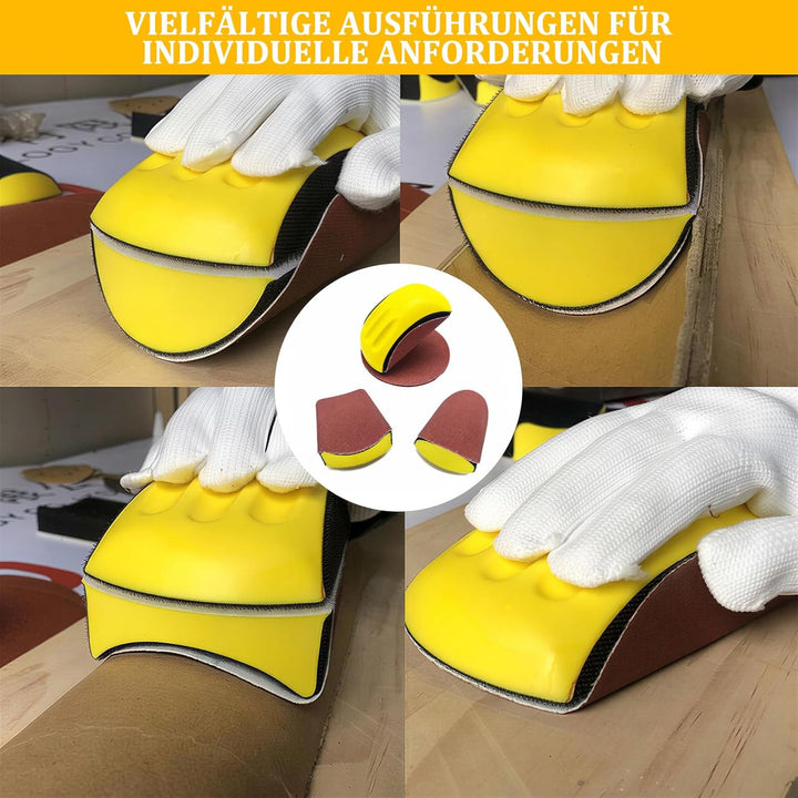 5 Stück 6 Zoll Manueller Schleifklotz: Handschleifer Set mit Klett, Hand Schleifklotz für Schleifpap