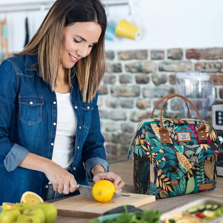 Lekesky Kühltasche Damen Lunchtasche Isolierte für Frauen Auslaufsichere Weit Geöffnete Lunchbox, 11