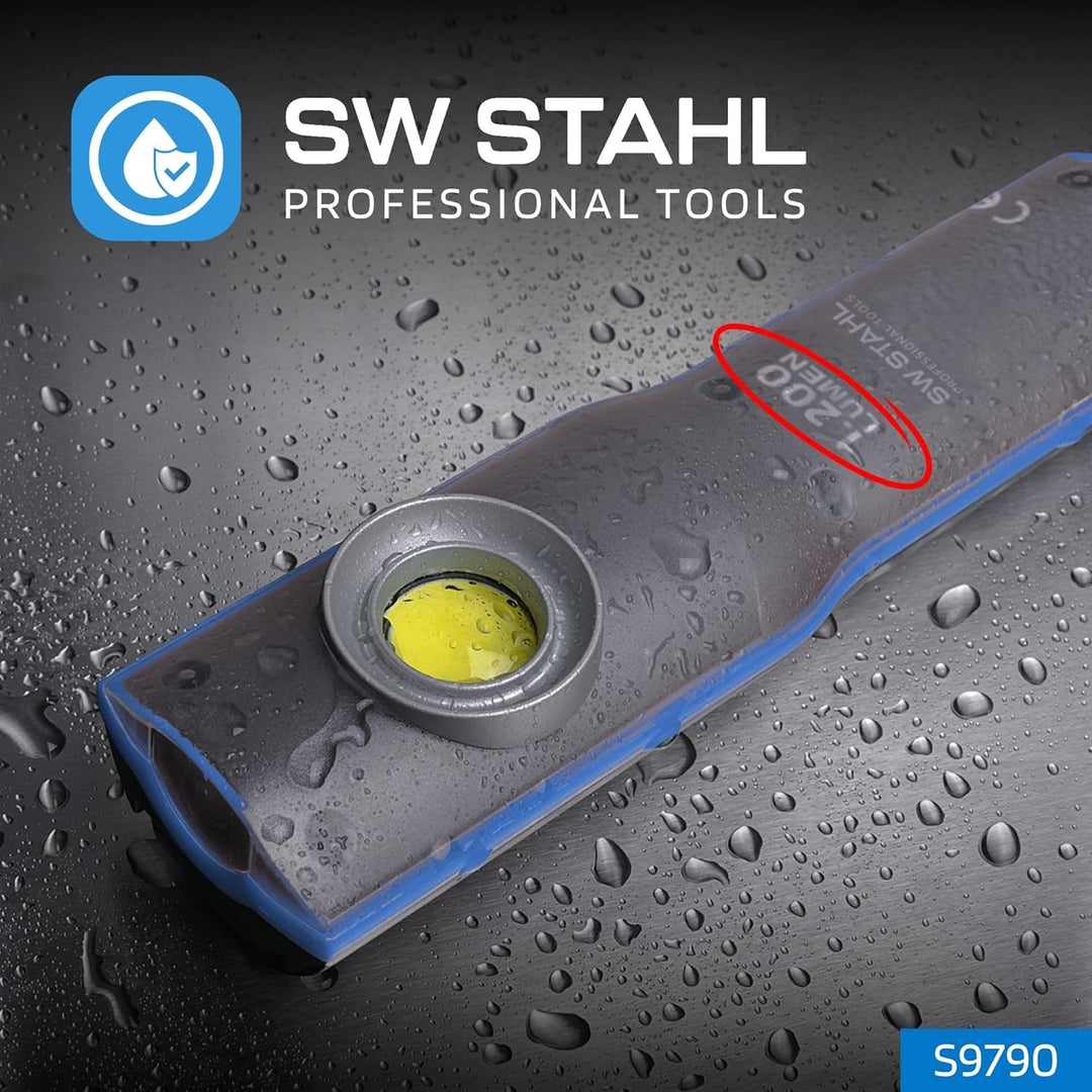 SW-Stahl S9790 Arbeitsleuchte Taschenlampe I Ladestation I LED I 1000 Lumen I Metallgehäuse, Blau/Sc
