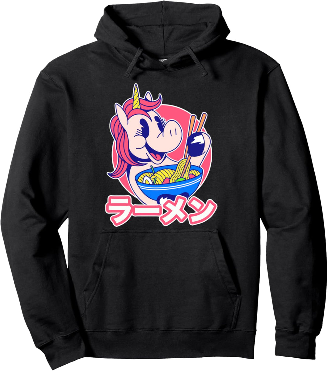 Kawaii Ramen Einhorn Japanische Nudelsuppe Pullover Hoodie