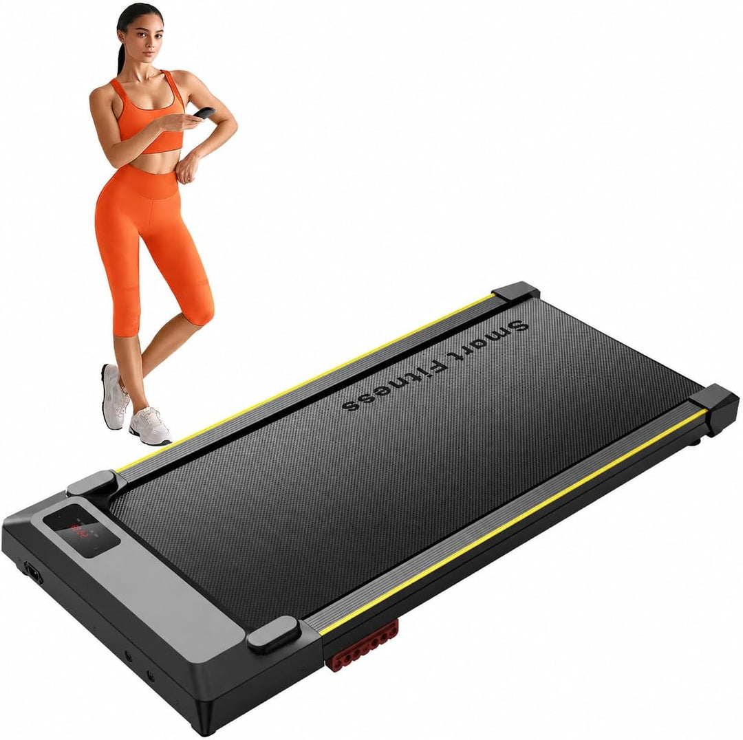 UREVO Smart Walking Pad, kompaktes Laufband unter Schreibtisch mit Acht-Punkt-Stossdämpfungs, UREVO
