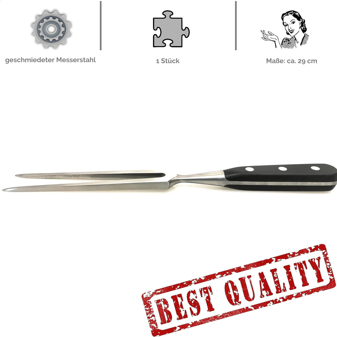 Kerafactum Fleischgabel Grillgabel Bratengabel Feste Tranchiergabel | grosse Fleischgabel für Fleisc