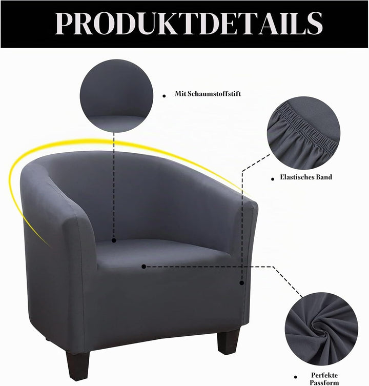 Jaotto Sesselschoner Sesselhusse Stretch Sesselüberwürfe Sofabezug Elastisch Sofabezug Sesselbezug S