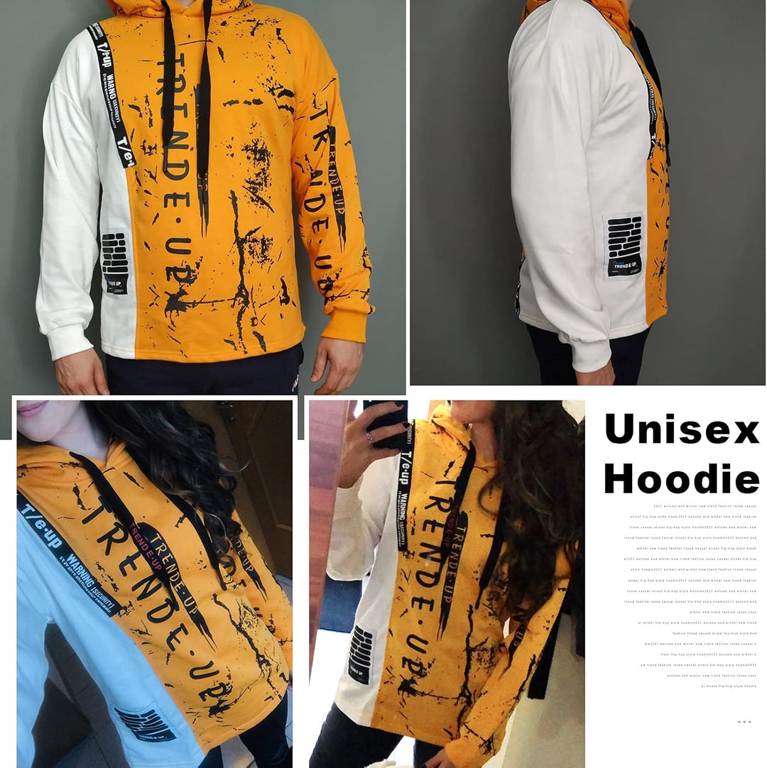 COVISOTY Hoodie Herren Kapuzenpullover Pullover，Herren Techwear Hip Hop Patchwork Unisex Streetwear