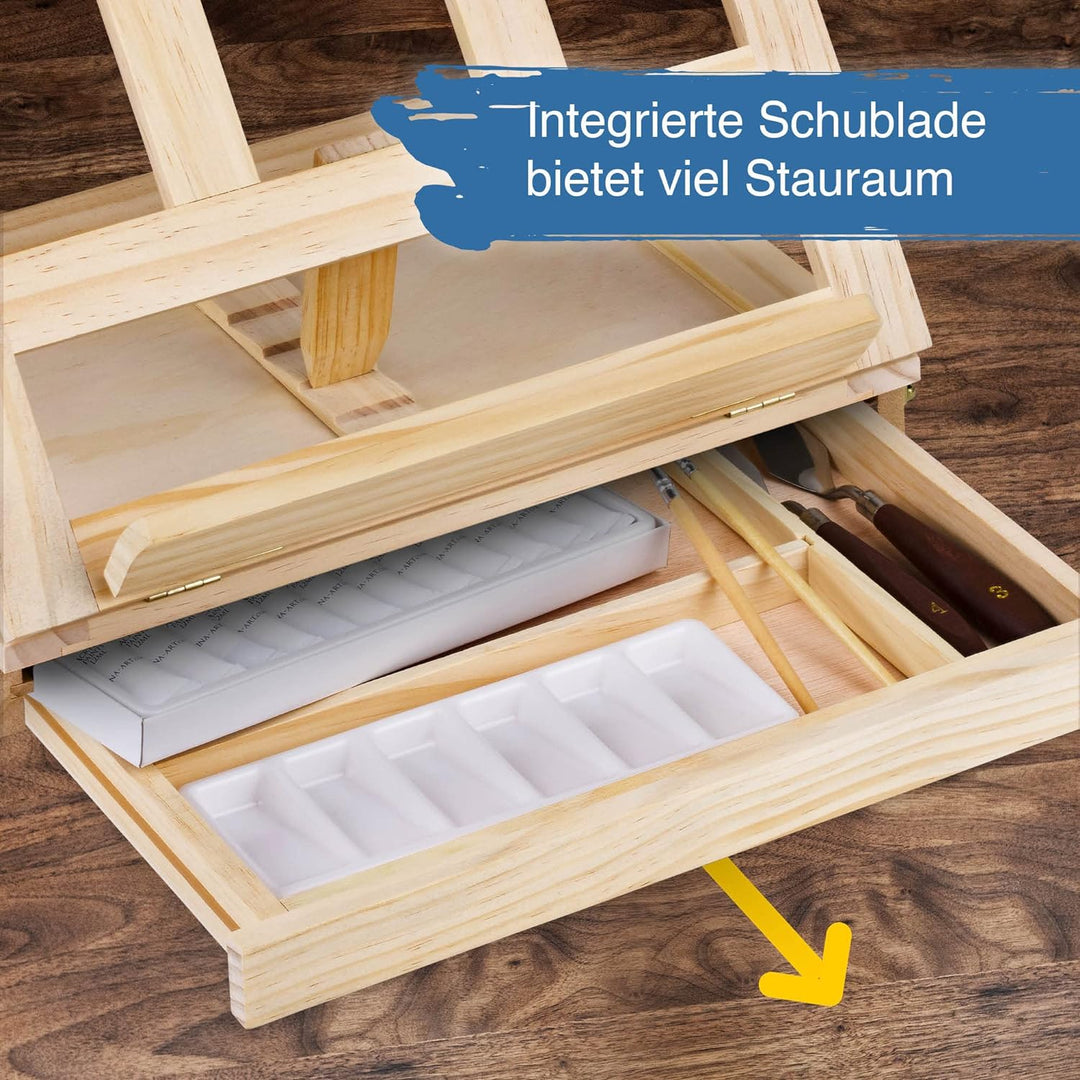 Artina Milano 19tlg Acryl Malset im Malkoffer - Künstlerset mit Kofferstaffelei, 12x 12ml Acrylfarbe