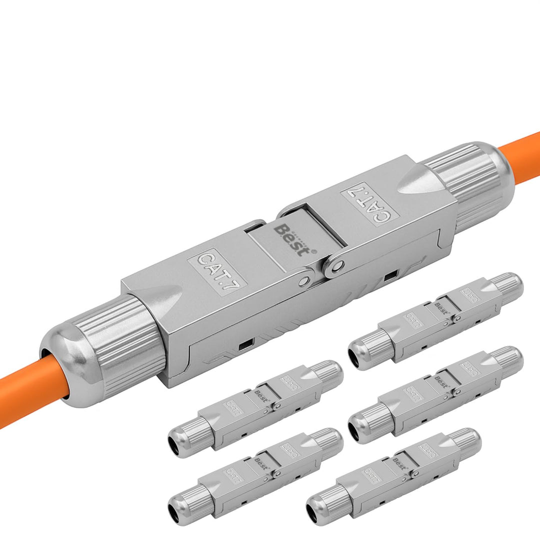 Germany B.e.s.t 6x CAT 7 Netzwerkverbinder werkzeuglos STP Kupplung feldkonfektionierbar für Etherne