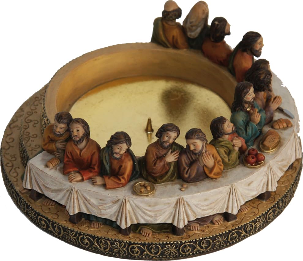 FADEDA Abendmahl Kerzenhalter/Höhe: 6cm/handbemalt/detailgetreue Krippen Figuren - Weihnachten Tisch