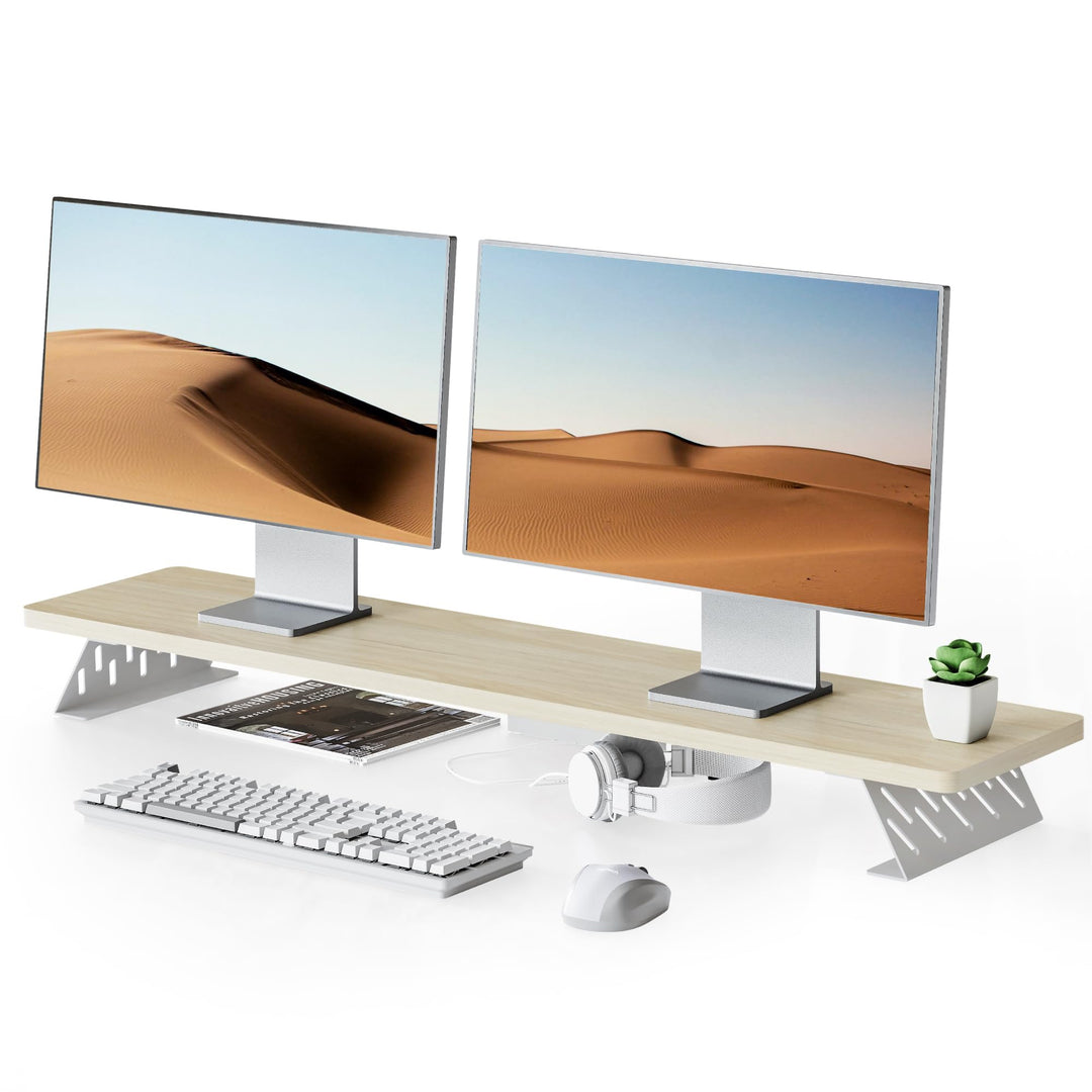 Fenge Dual Monitorständer mit Modernen Metallfüssen Multifunktionaler Bildschirmständer für Computer