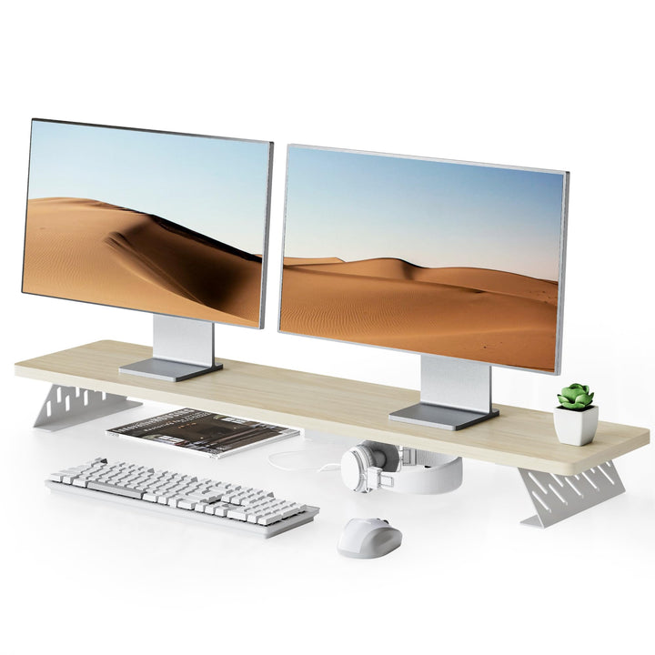 Fenge Dual Monitorständer mit Modernen Metallfüssen Multifunktionaler Bildschirmständer für Computer