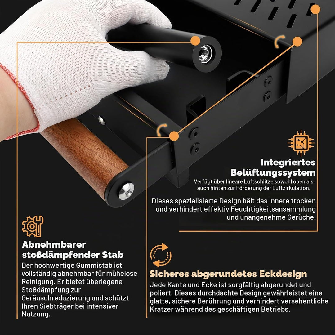 Edelstahl Kaffee Klopf Box Behälter für Espresso Siebträgermaschine, Kaffeesatzbehälter Sudschublade