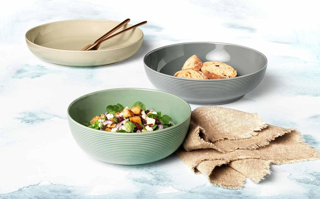 Seltmann Weiden Beat Color Glaze Foodbowl Set 3-teilig, Servierschalen-Set mit Rillenrelief, 20 | 25