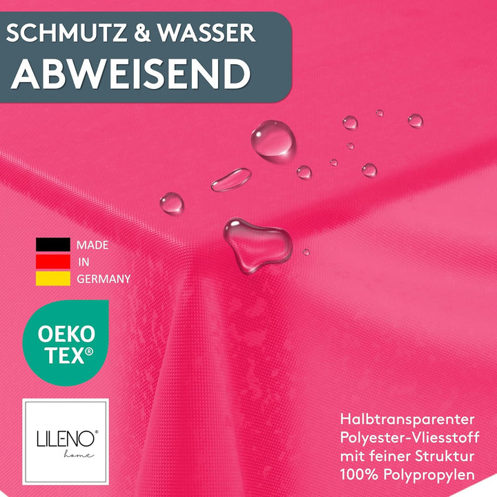 LILENO HOME Tischdeckenrolle 1,10 x 25 m - Tischdecke Pink aus Vlies - Stoffähnlich, abwaschbare Tis