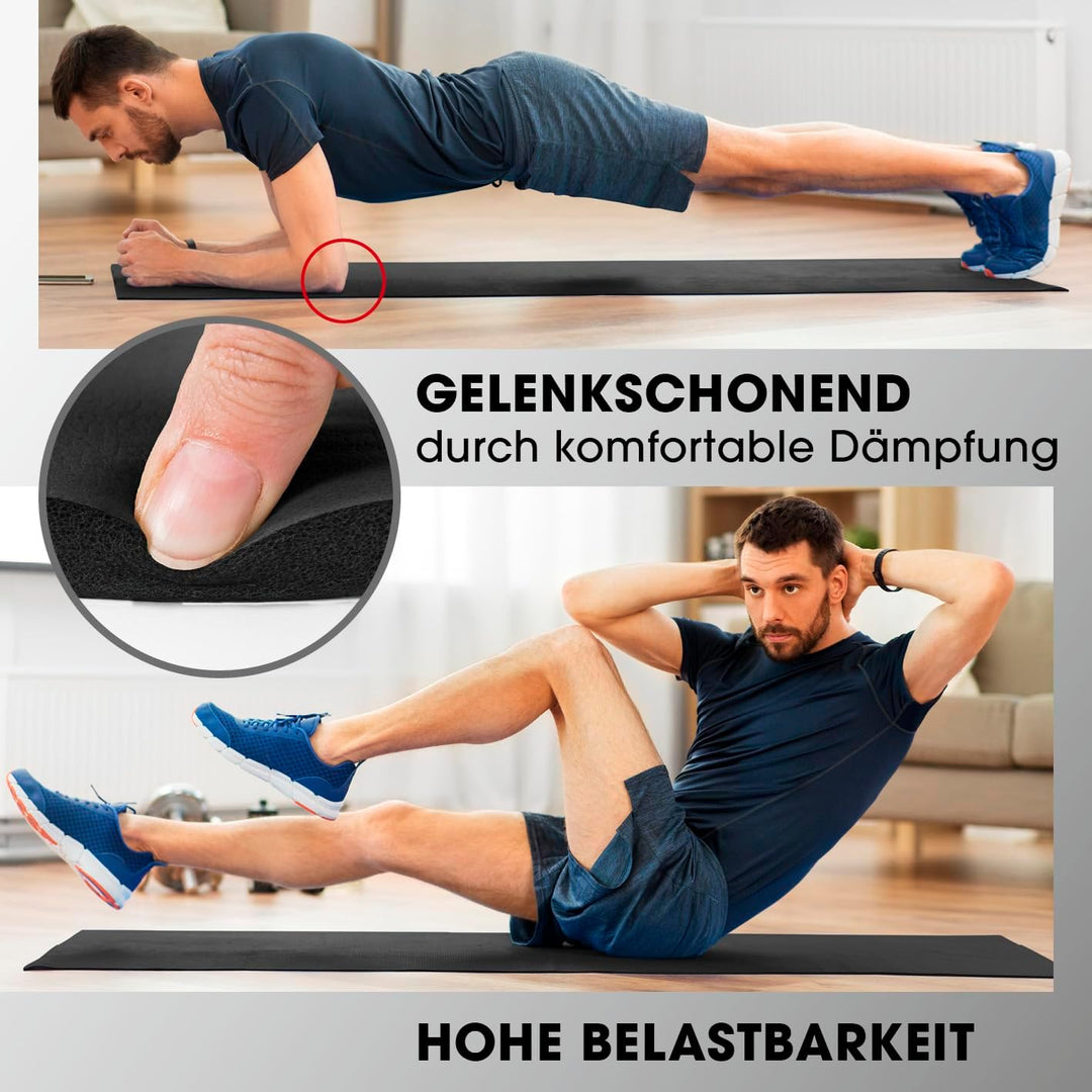 #DoYourFitness Fitnessmatte rutschfest | 183x61cm oder XXL 190x100cm | 0,8-2cm hoch | Gelenkschonend