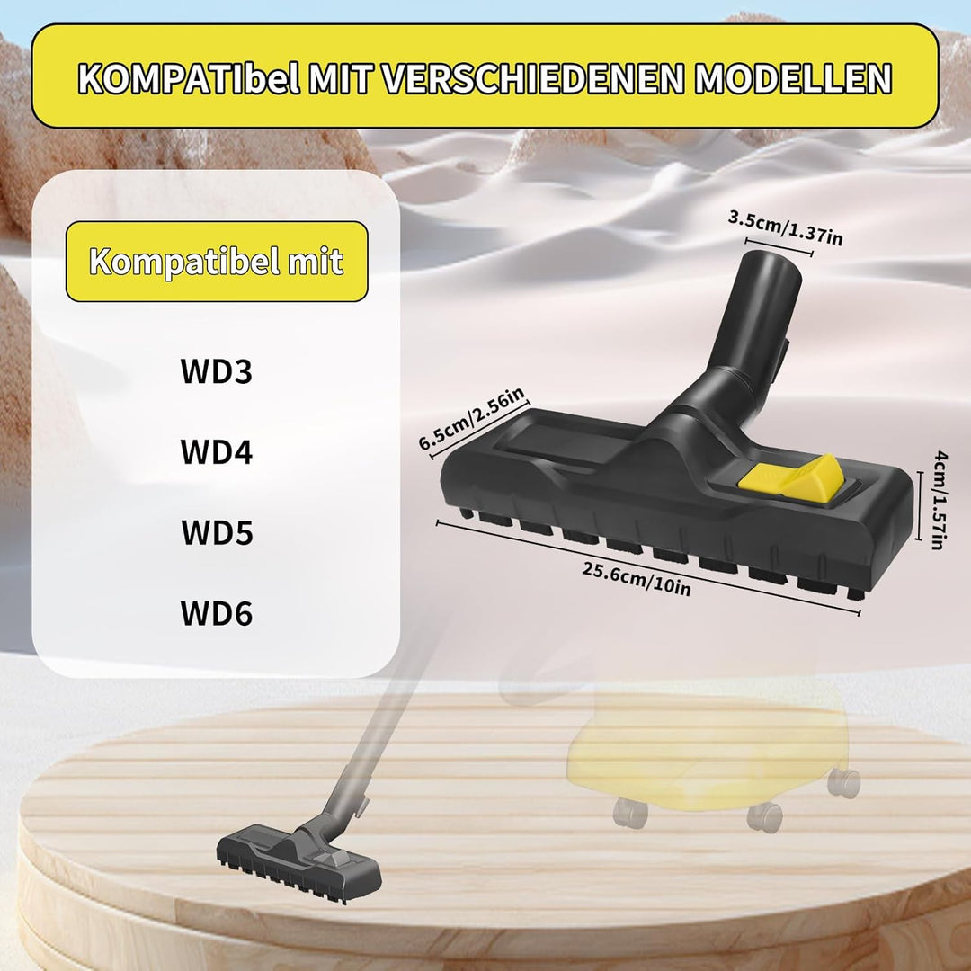 Bodendüse für Kärcher WD3, WD4, WD5, WD6, 35mm Trockensaugdüse Ersatz für Kärcher, Staubsauger Boden