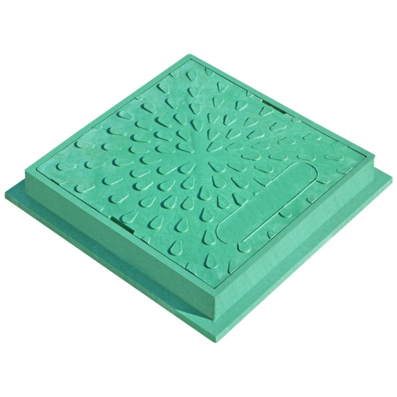 Varile 38 cm Schachtabdeckung Grün DN 315 Kunststoff Belastbar bis 5 t Klasse A50, Grün