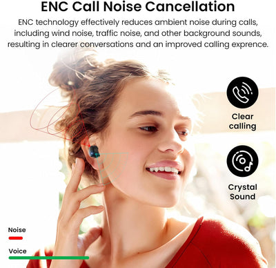 TOZO Tonal Dots Bluetooth Kopfhörer in Ear 5.3 Built-in ENC Geräuschunterdrückung Mic, 55 Stdn. Spie