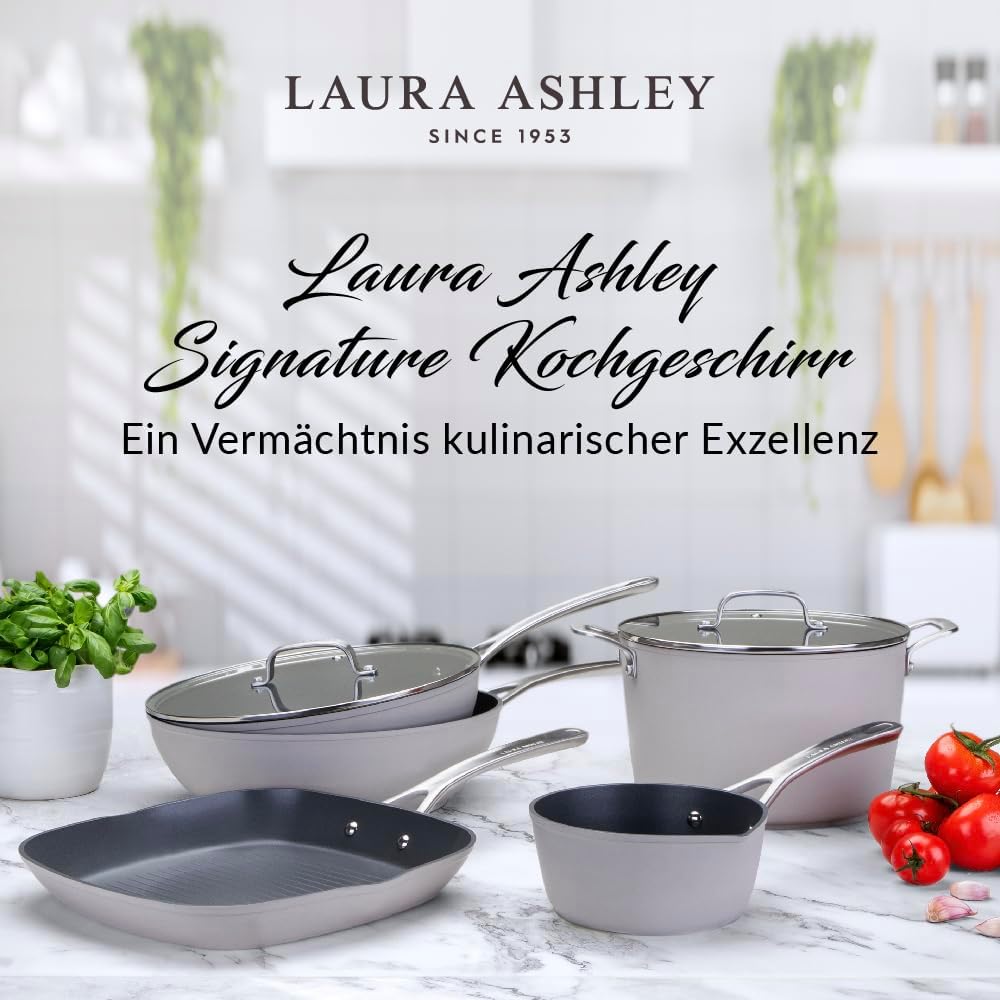 Laura Ashley Wokpfanne 30 cm Antihaftbeschichtet mit Multi-Herd- und Induktionskompatibilität – Stil