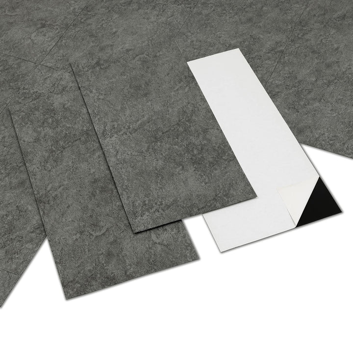 PVC Bodenbelag - Vinylboden Selbstklebend, Extra Abriebfest, Wasserdicht Grau Marmor-Effekt für Küch