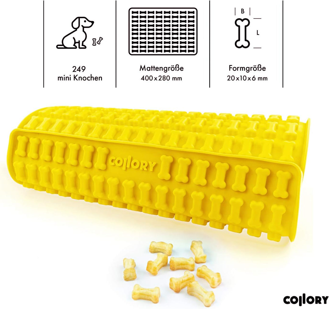 Collory® Mini Knochen (2cm) Silikon Backmatte, Backform für mini DIY Hundekekse und Leckerlis, Knoch