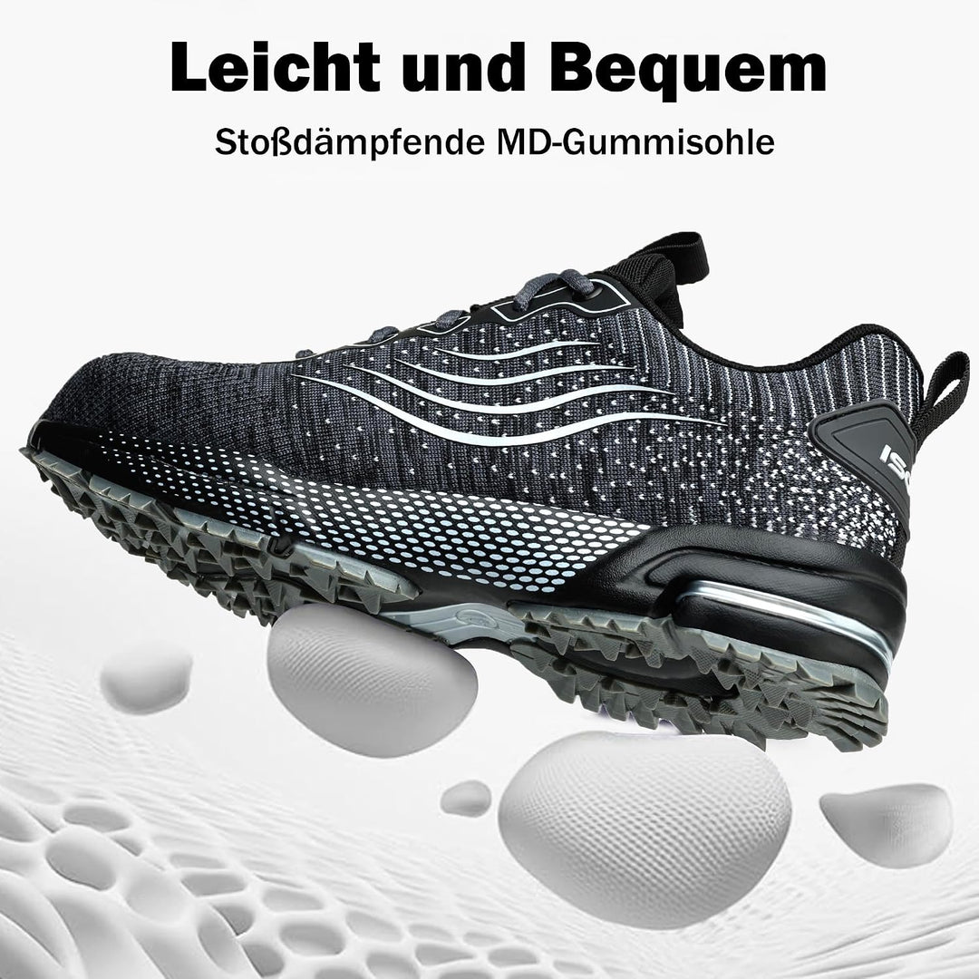 ISOOUS Sicherheitsschuhe Herren Damen Arbeitsschuhe Leicht Atmungsaktiv rutschfest Stahlkappe Schutz