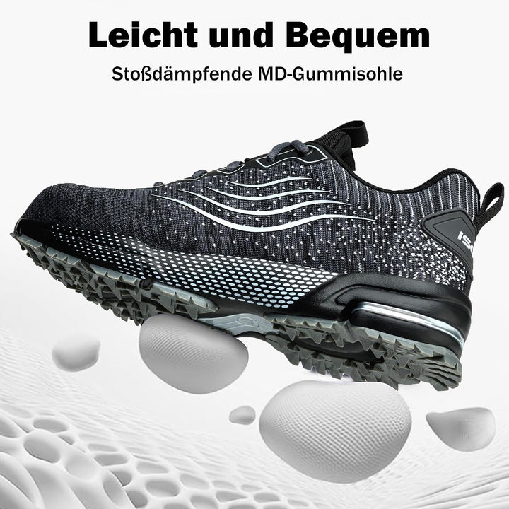 ISOOUS Sicherheitsschuhe Herren Damen Arbeitsschuhe Leicht Atmungsaktiv rutschfest Stahlkappe Schutz