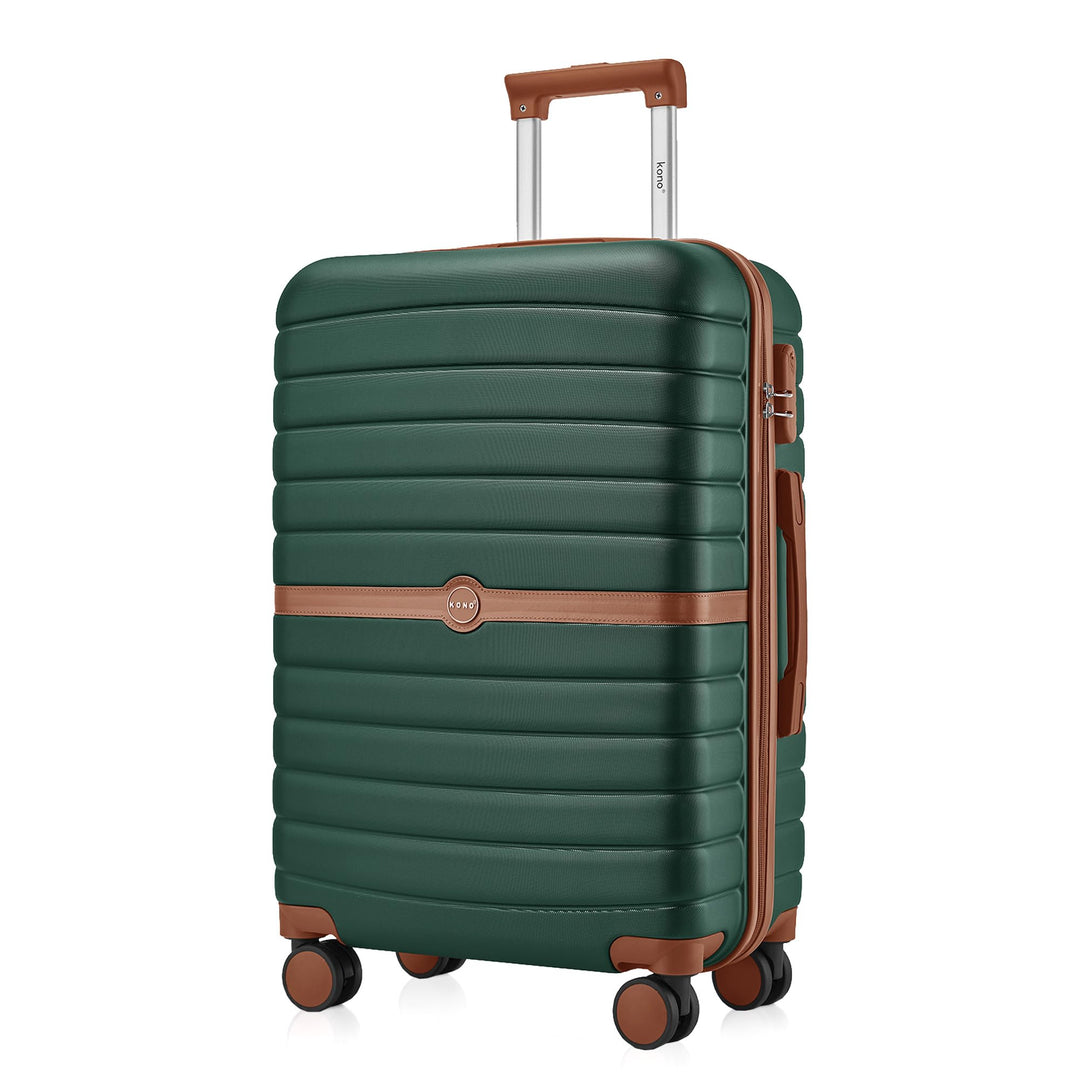 KONO Koffer Reisekoffer Trolley Koffer mittelgross von ABS+PC Hartschalenkoffer mit Zwillingsrollen