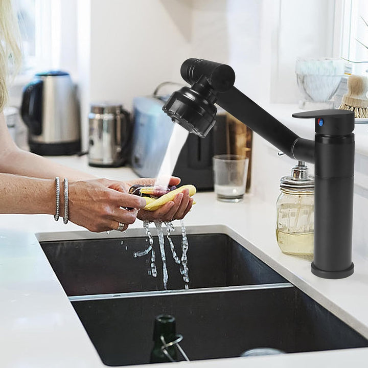 Wasserhahn Küche Flexibel 360° Drehbar Wasserhahn Bad 2 Modi der Wasserabgabe Waschtischarmatur mit