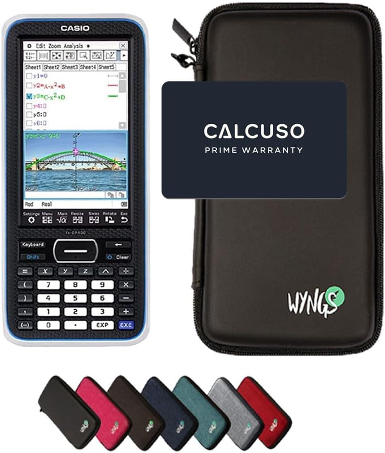 CALCUSO Sparpaket: Casio Classpad II (FX-CP400)+ WYNGS Schutztasche schwarz + Erweiterte Garantie vo