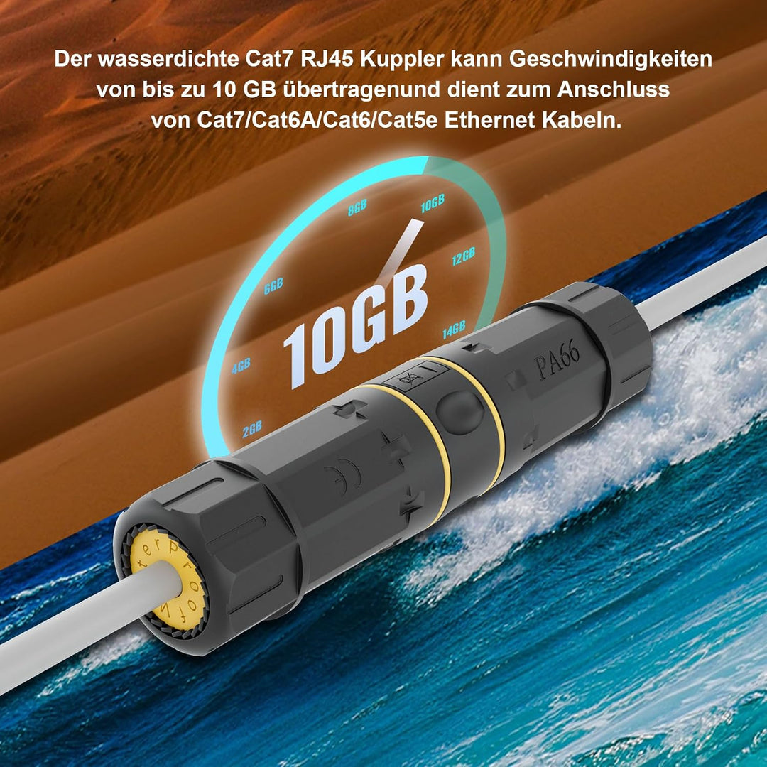 iwillink Cat7 IP68 wasserdichte RJ45 Kupplung LAN Verbinder, 8 Stück, 8