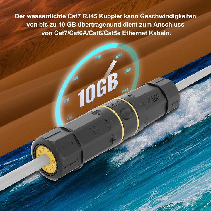iwillink Cat7 IP68 wasserdichte RJ45 Kupplung LAN Verbinder, 8 Stück, 8