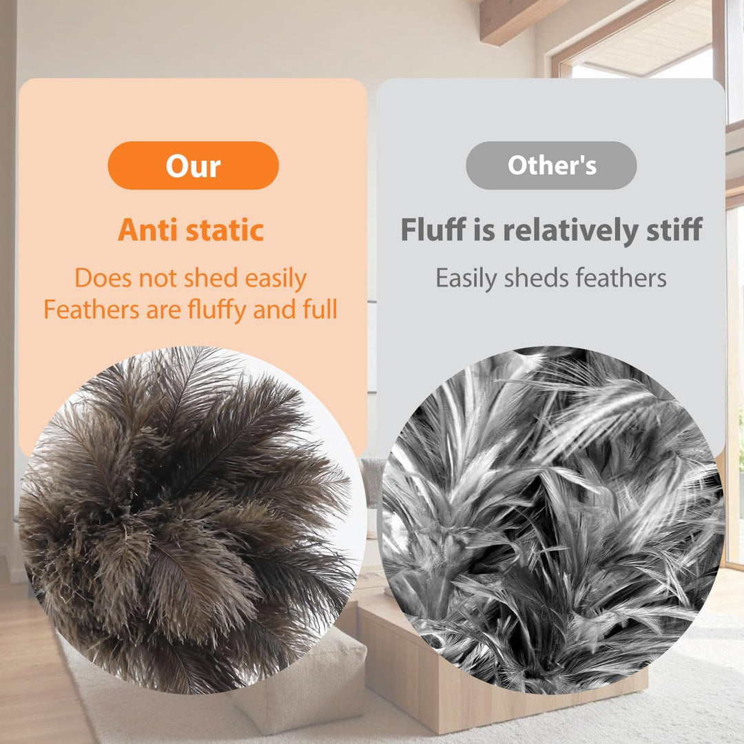 Duster Ostrich Feathers Staubwedel Straussenfedern, staubwedel Teleskopstange Straussenfedern Reinig