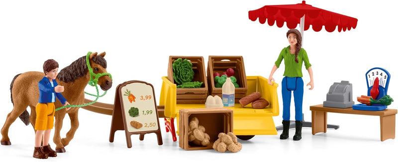 schleich 42528 Mobiler Farm Stand, für Kinder ab 3+ Jahren, FARM WORLD - Spielset Single neue Verpac