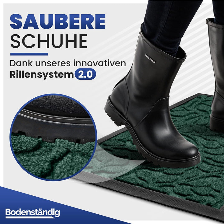 Fussmatte aussen und innen [robust] - Saubere Schuhe Dank geriffelter Oberseite - Perfekte Grösse 40