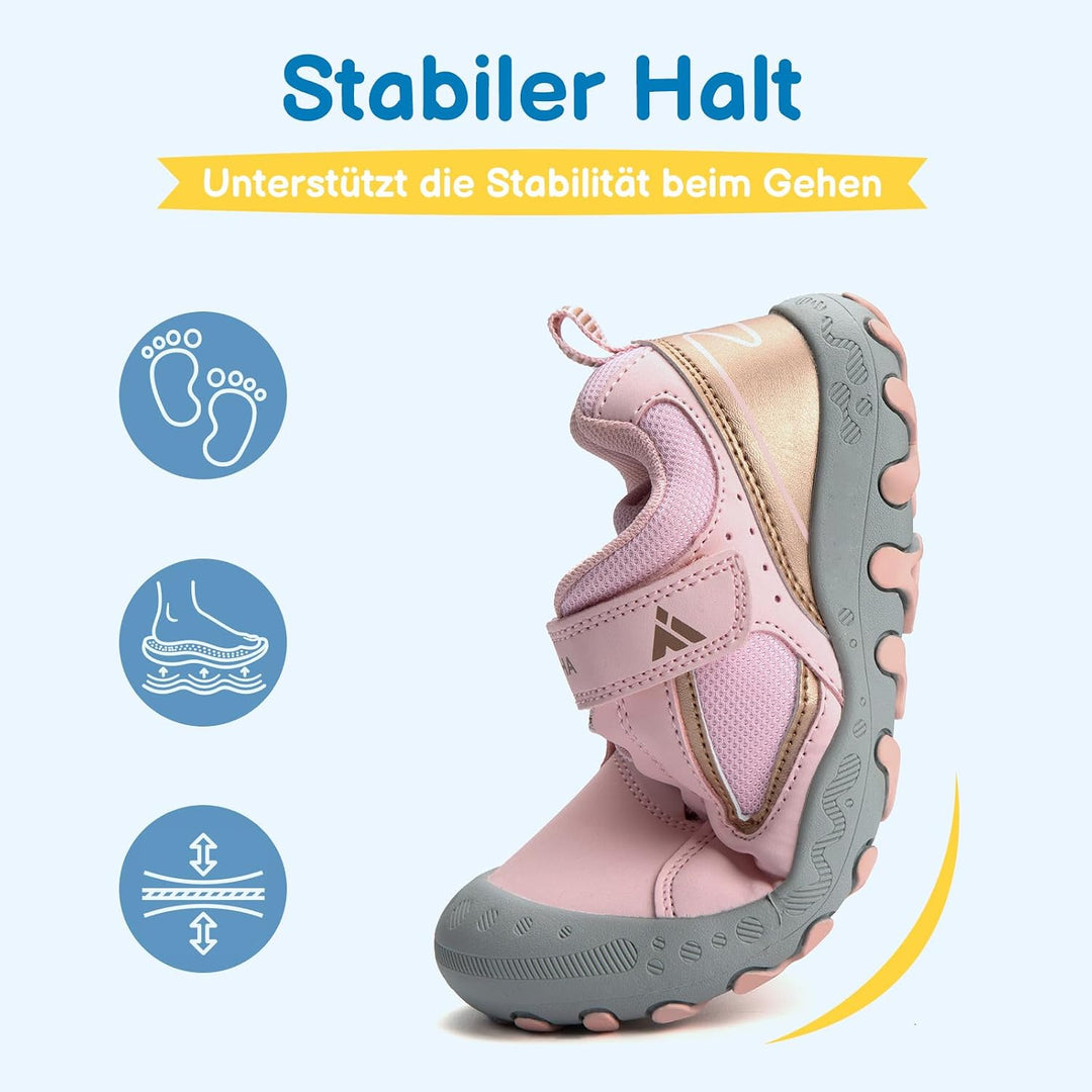 Mishansha Jungen Mädchen Wanderschuhe rutschfest Walkingschuhe Weich Flexibel Stabil Fitnessschuhe F