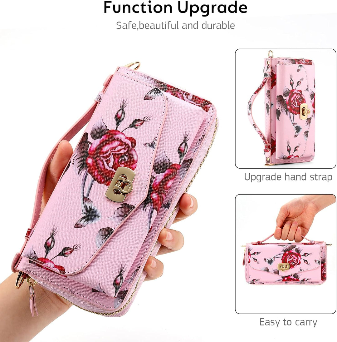 URMAX Galaxy S23 LederHülle Handyhülle, [Premium PU Leder] [Kartenfach] [Magnetverschluss] RFID Schu
