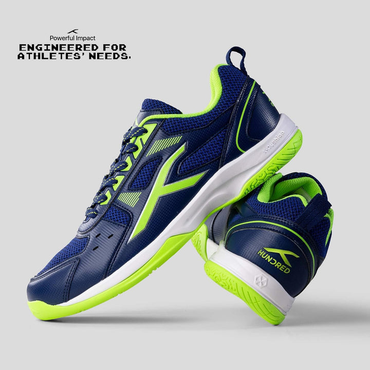 Hundred Raze Badminton Shoe Navy Lime 44 EU, Navy Lime 44 EU